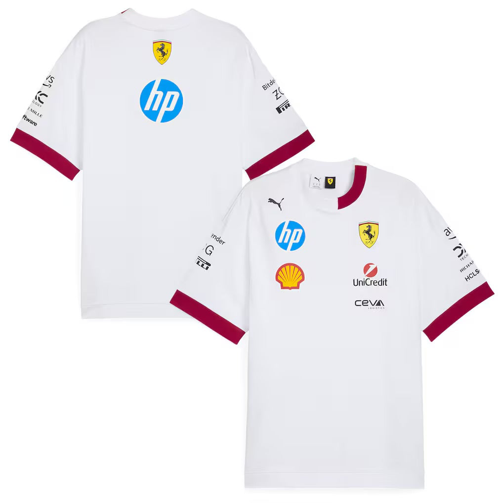 Scuderia Ferrari 2025 Drivers T-Shirt - White