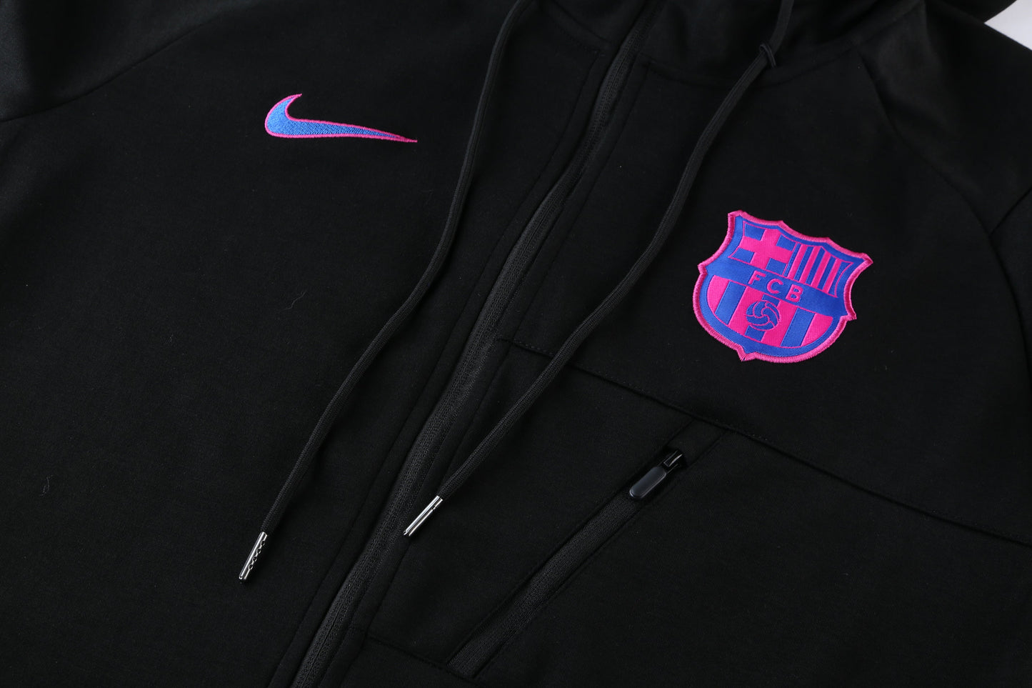 Barcelona 21/22 Full-Zip Hooded Tracksuit - Black