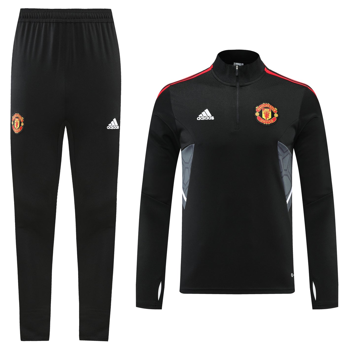 Manchester United 22/23 Half-Zip Tracksuit - Black