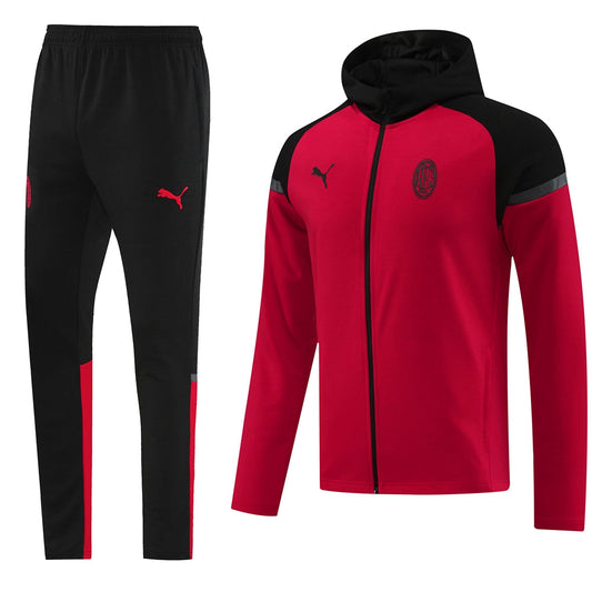 AC Milan 24/25 Full-Zip TrackSuit - Red and Black