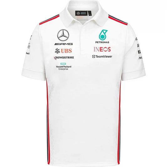 Mercedes AMG F1 2023 Men's Team Polo Shirt - White