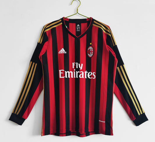 AC Milan 13/14 Long Sleeves Home Jersey