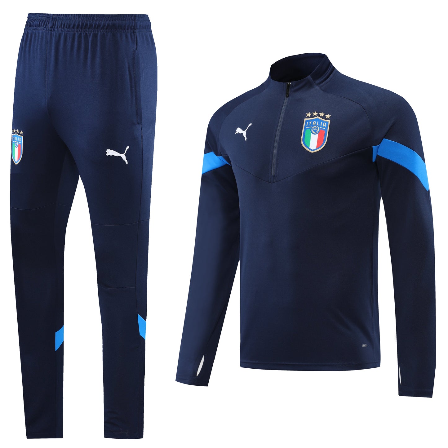 Italy 21/22 Half-Zip Youth TrackSuit - Blue